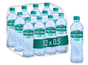 Вода питьевая ЧЕРНОГОЛОВКА 0,5 л, газ, ПЭТ